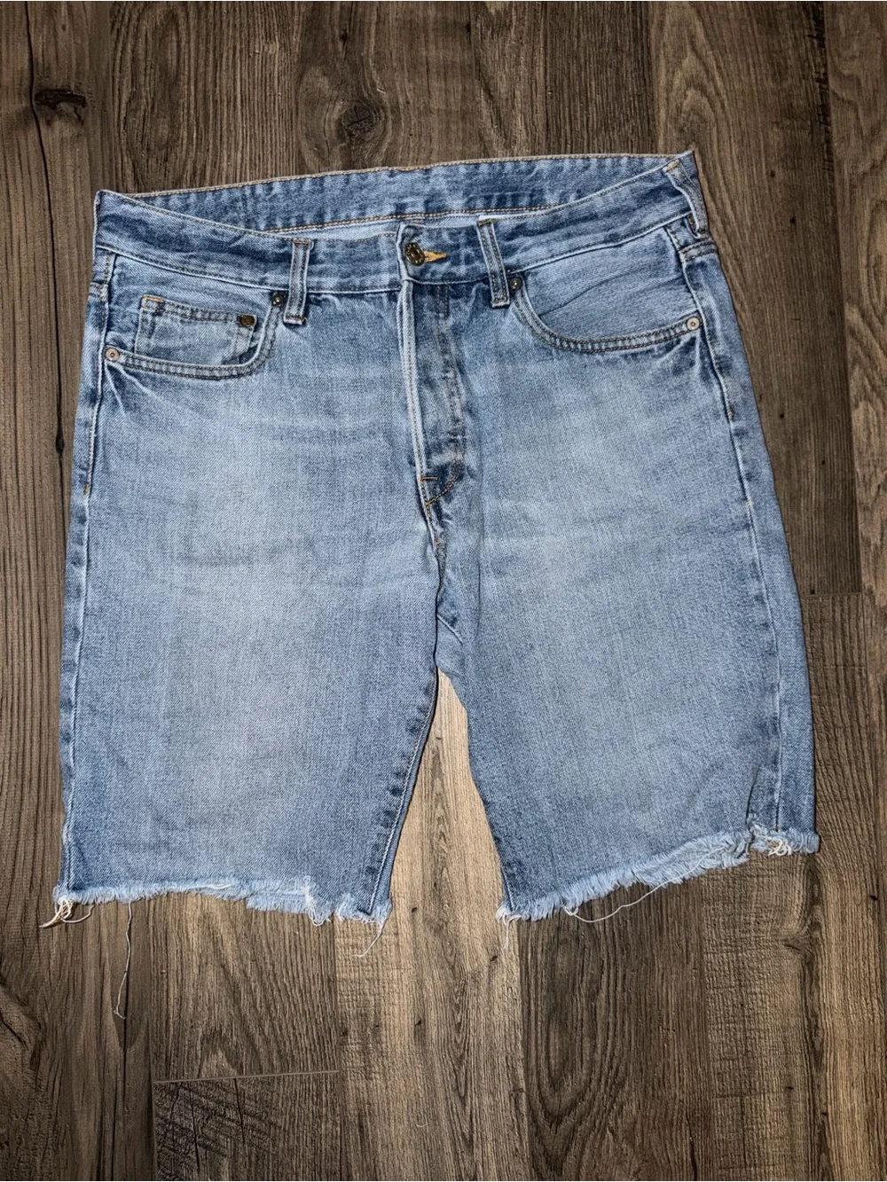 Light Wash Denim Cutoff Shorts